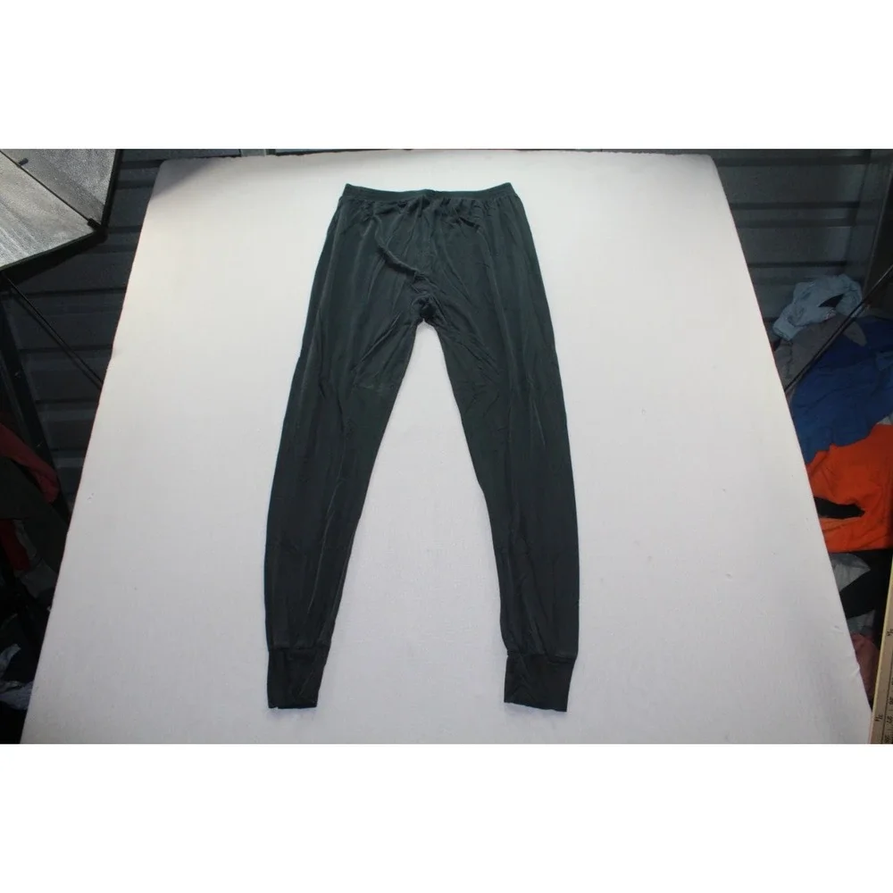 Eddie Bauer Leggings Womens XL Black Ribbed Ankle Cuffs